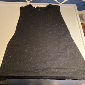 Lululemon boyfriend tank top, black with white speckles, size 2